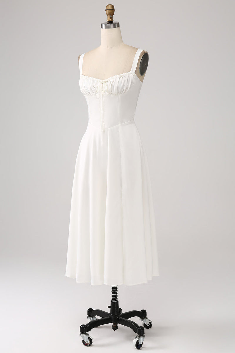 Załaduj obraz do przeglądarki galerii, Biała Koronkowe Sukienka Na Komunie w Kształcie Litery A