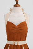 Niebieska sukienka A Line Halter Vintage 1950