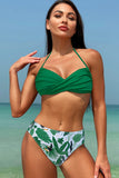 Tropikalny Dwuczęściowy Kostium Kąpielowy Bikini Z Wysokim Stanem Z Wysokim Stanem