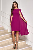 Grape Bodycon Midi Sukienka koktajlowa z rękawami w pelerynie