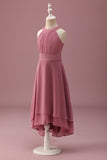 Desert Rose Halter Szyfon High Low Junior Sukienka dla druhen