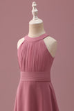 Desert Rose Halter Szyfon High Low Junior Sukienka dla druhen
