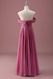 Desert Rose Off the Shoulder Szyfon A Line Młodsza Sukienka Druhny