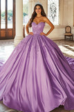 Fioletowa suknia balowa bez ramiączek Sweetheart Quinceanera Dress