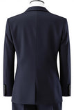 Ciemnofioletowa klapa z nacięciem 3-częściowe garnitury drużbów slim fit