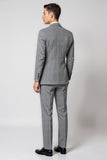 Szare klapy z karbem 3-częściowe jednorzędowe męskie garnitury wizytowe slim fit