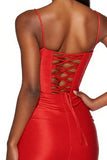Pomarańczowa sukienka na cienkie ramiączka Bodycon Mini Homecoming