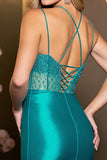 Błyszcząca krótka Royal Blue Satin Bodycon z dziurką od klucza
