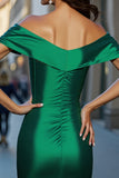 Off The Shoulder Ciemnozielona sukienka z wycięciem Bodycon Homecoming