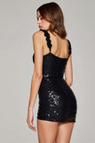 Błyszcząca krótka sukienka bodycon na powrót do domu