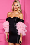 sukienka Bodycon Z Odkrytymi Ramionami