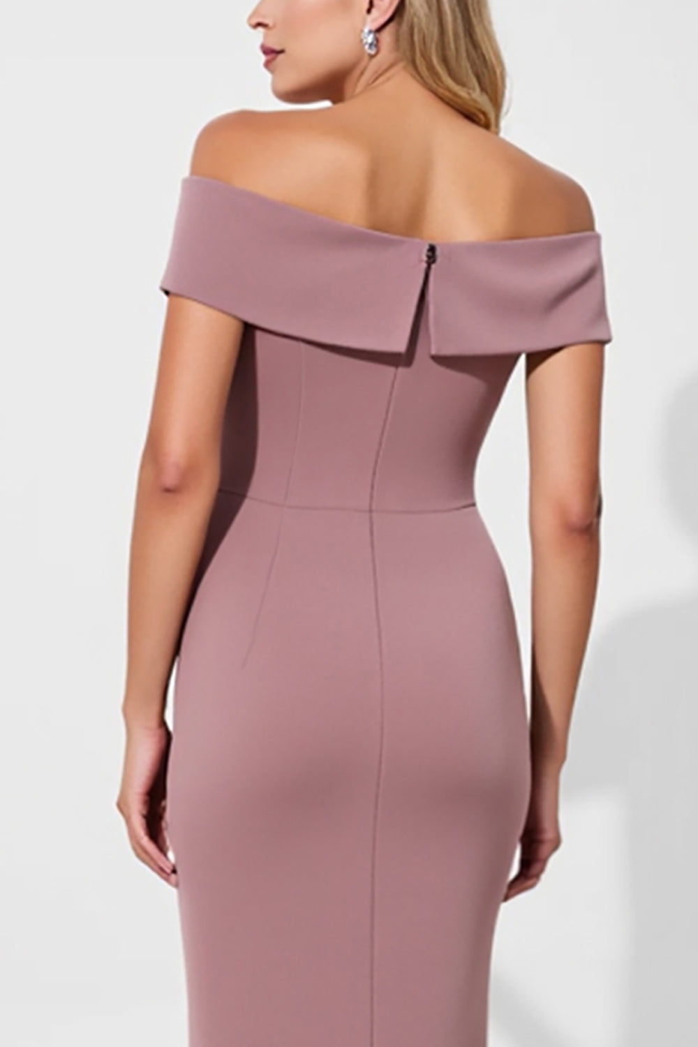 Vintage Mauve Mermaid Satyna Długa Sukienka Matki Panny Młodej Z Szarfą