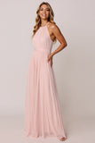Halter Candy Pink A Line Sukienka dla druhny bez rękawów