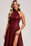 Halter Cabernet Koronkowa sukienka dla druhen z linii