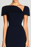satynowa sukienka robocza bodycon do kolan