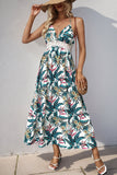 Zielona letnia sukienka w kwiaty Halter A Line