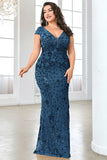 Błyszcząca bordowa długa sukienka dla matki panny młodej plus size