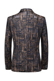 Męska marynarka z klapami Dark Coffee Slim Fit z karbowanymi klapami