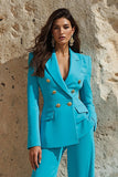 Blue Peak Lapel 2-częściowe satynowe damskie garnitury studniówkowe z kieszeniami