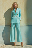 Blue Peak Lapel 2-częściowe garnitury studniówkowe z długimi rękawami i kieszeniami
