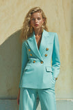 Blue Peak Lapel 2-częściowe garnitury studniówkowe z długimi rękawami i kieszeniami