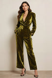 Kombinezony z długimi rękawami Green Velvet Peak Lapel