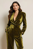 Kombinezony z długimi rękawami Green Velvet Peak Lapel