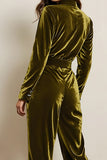 Kombinezony z długimi rękawami Green Velvet Peak Lapel