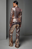 Rose Golden Peak Lapel 2-częściowe damskie garnitury z rękawem
