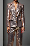 Rose Golden Peak Lapel 2-częściowe damskie garnitury z rękawem