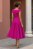 Dusty Rose Linia W Szpic Dekolt W Szpic Sukienka Dla Matki Panny Młodej