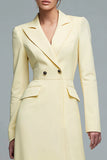 Długie rękawy Daffodil Peak Lapel High-Low Blazer Sukienka