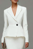 Syrenka Ivory Peak Lapel Midi Sukienka Robocza