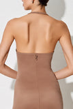 Desert Rose Halter Scover Długa Sukienka Dla Gości Weselnych