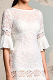 Ivory Lace A Line Długa Sukienka Dla Gości Weselnych Z Rękawami