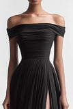 sukienka wieczorowa z linią A Off The Shoulder z rozcięciem