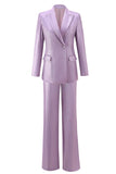Purple Peak Lapel One Button 2-częściowe garnitury damskie