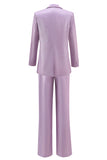 Purple Peak Lapel One Button 2-częściowe garnitury damskie
