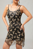 złota cekinowa sukienka vintage bodycon 1920s