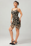 złota cekinowa sukienka vintage bodycon 1920s