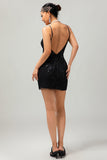 Błyszcząca cekinowa sukienka z dekoltem w serek Bodycon 1920