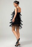 cekinowa krótka sukienka Gatsby Bodycon z 1920 roku z frędzlami