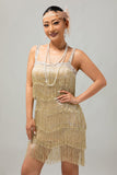 cekinowa krótka sukienka Gatsby Bodycon z 1920 roku z frędzlami