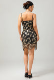 złota cekinowa sukienka vintage bodycon 1920s