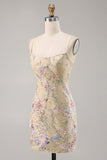Morelowa kwiatowa haftowana sukienka bodycon Homecoming