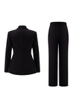 Fuksja Peak Lapel 2-częściowe garnitury damskie z guzikami