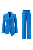 Fuksja Peak Lapel 2-częściowe garnitury damskie z guzikami