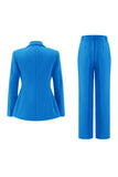 Fuksja Peak Lapel 2-częściowe garnitury damskie z guzikami