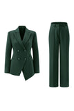 Fuksja Peak Lapel 2-częściowe garnitury damskie z guzikami