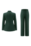 Fuksja Peak Lapel 2-częściowe garnitury damskie z guzikami